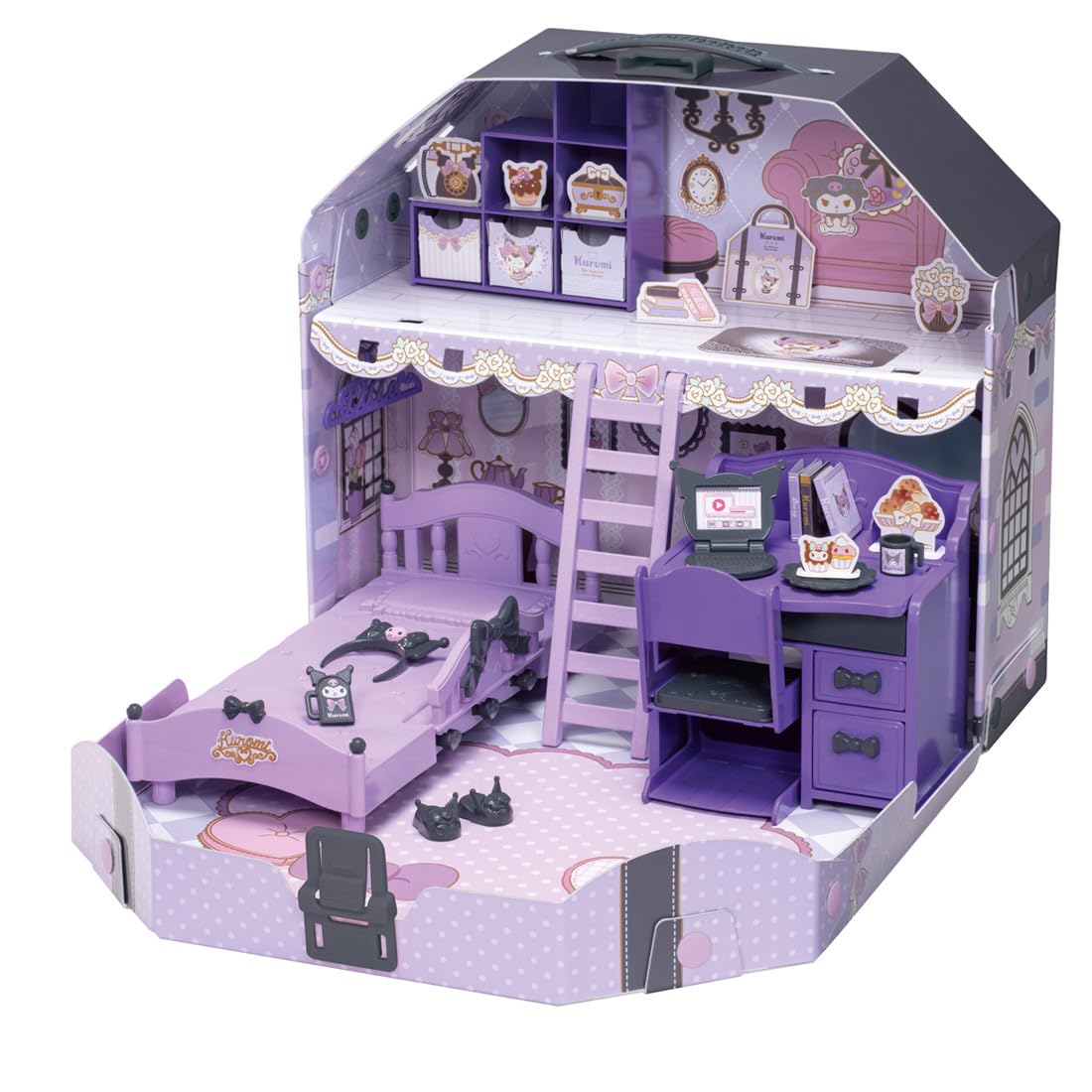 Takara Tomy Licca-chan Cool Kuromi Licca-chan Room Dress-up Pretend Play Toy for Ages 3 and Up