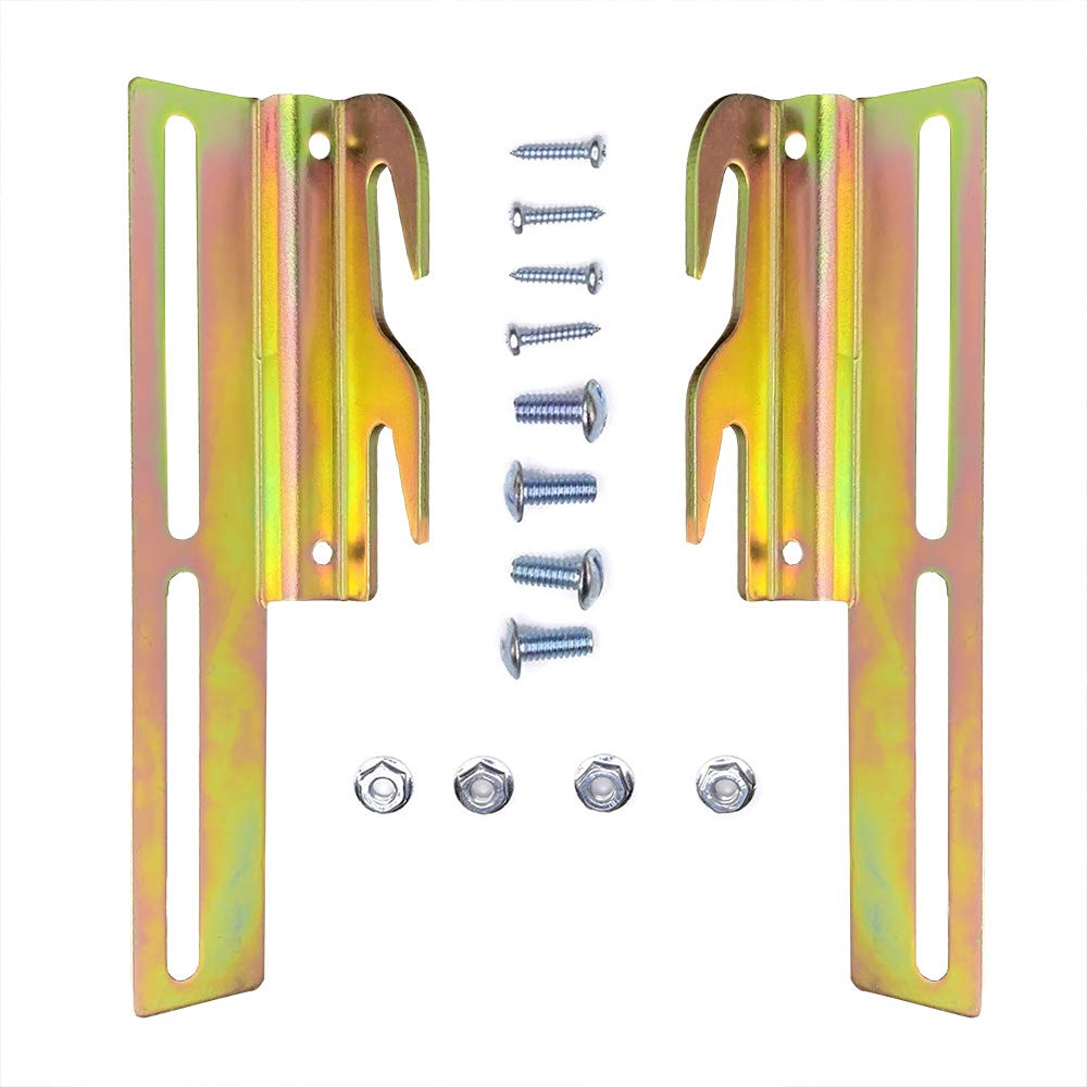 goodbabycare 2Pcs #711 Bed Frame Bolt On to Hook On Conversion Brackets for Headboard with Hardware, Adjustable Bed Rail Hook Plate Adapter，Hook on Bed Rails Brackets