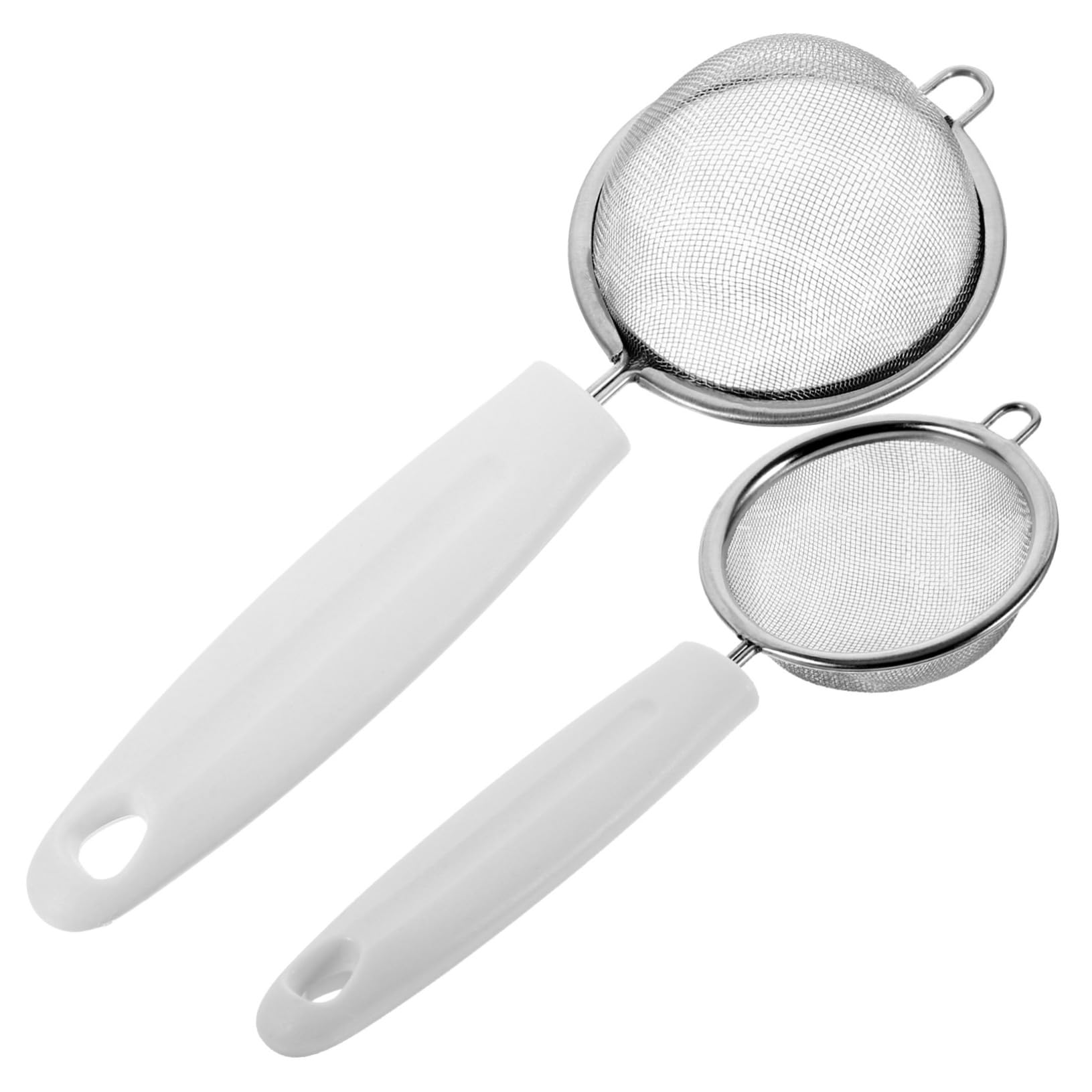 SOLUSTRE 1set Stainless Steel Mesh Sieves Small Large Household Strainer Filter for Baking Cooking and Pastry Work Lightweight Safe Kitchen Gadget Silver Blue 2pcs