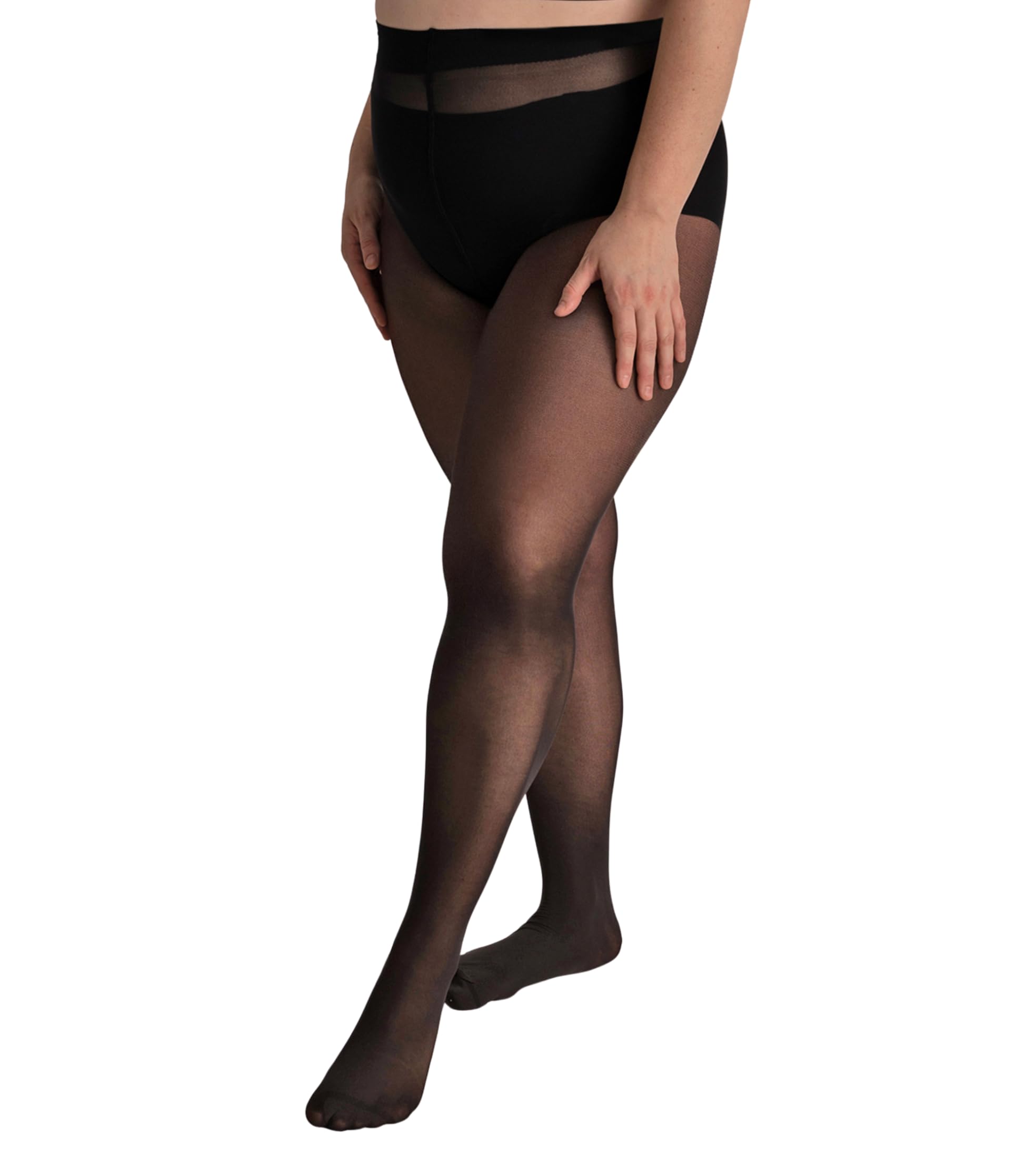 Conturve Women's Black 50 Denier Tear-Proof Shaping Tights