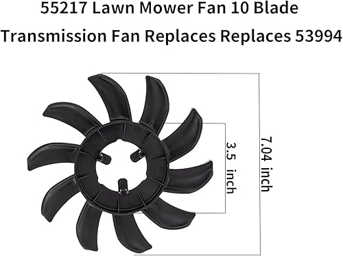 Miniatura 2 de 55217 Ventilador de cortacésped Ventilador de transmisión de 10 aspas Sustituye a 53994