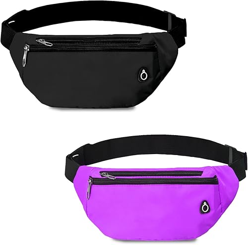 Miniatura 19 de Riñonera cruzada para mujeres y hombres, riñonera deportiva resistente al agua, bolsa de cinturón para viajes, senderismo, correr negro,