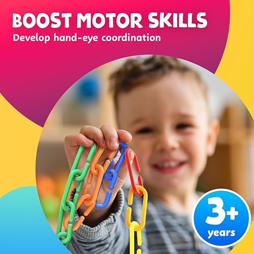 Miniatura 5 de Skoolzy 120 eslabones de cadena de plástico arcoíris  Enlaces matemáticos para preescolares, manipuladores matemáticos para aprendizaje temprano,