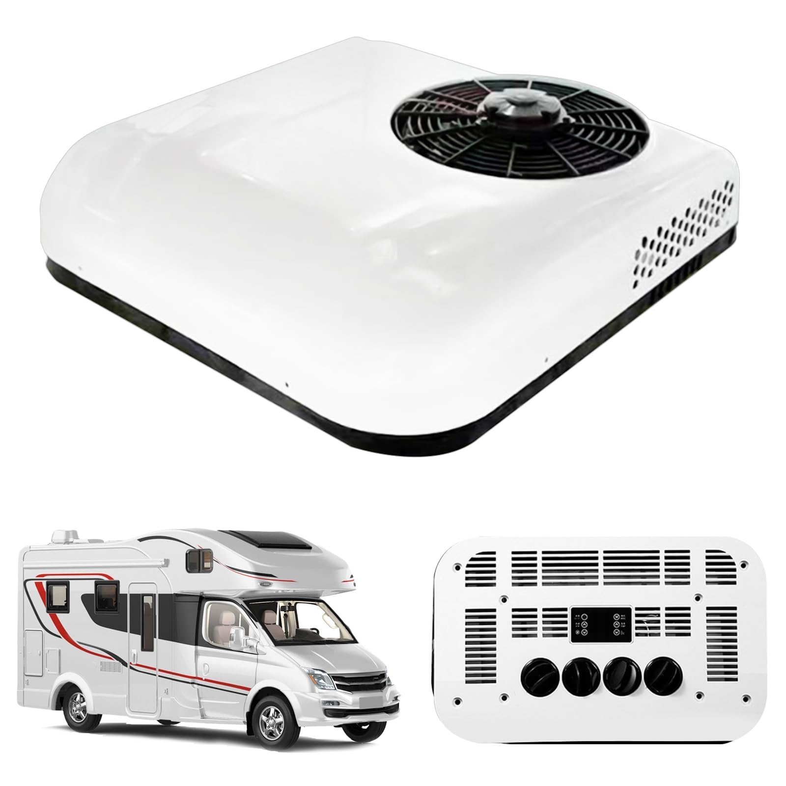 Aire acondicionado Inverter Roof ultrafino para autocaravanas para autocaravanas, camping, camiones y furgonetas (refrigeración y calefacción, 12 V)