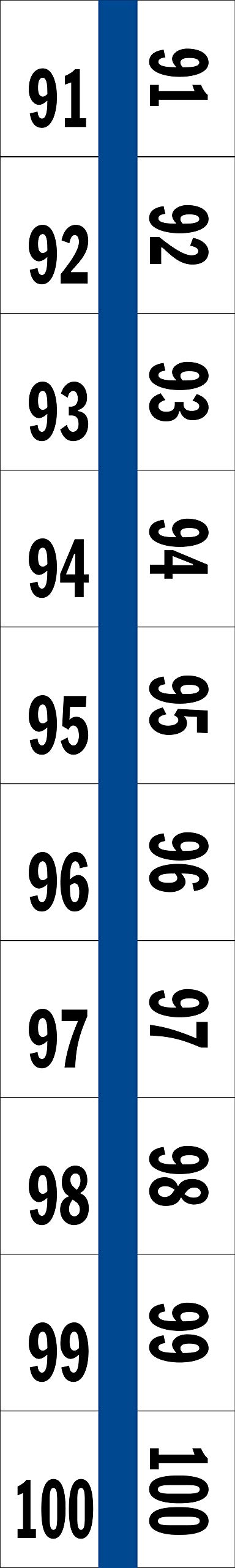 Tabbies Linguette numeriche legali, bordo di colore blu, linguette da 1/2", 100 schede/confezione