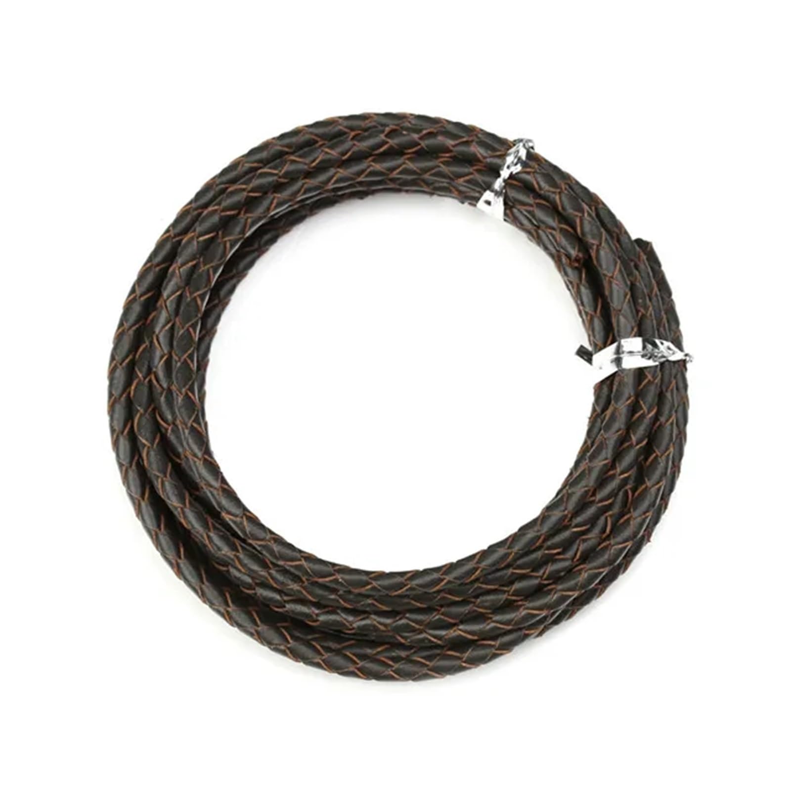 Leather Necklace Cord, Braided Leather Cords Multicolor 3-4mm 2m Per Lot For DIY Jewelry Making(Grijs,4mm)