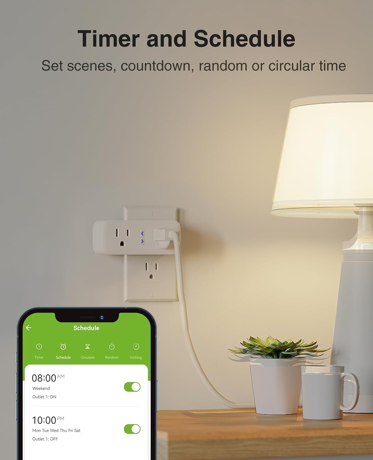 Dual Smart Plug 15A, GHome Smart Plugs Work with Alexa and Google Home, 2-in-1 Compact Smart Outlet Timer with APP Remote Control, 2.4GHz Wi-Fi Only, No Hub Required, FCC Listed, 2 Pack - Image 5