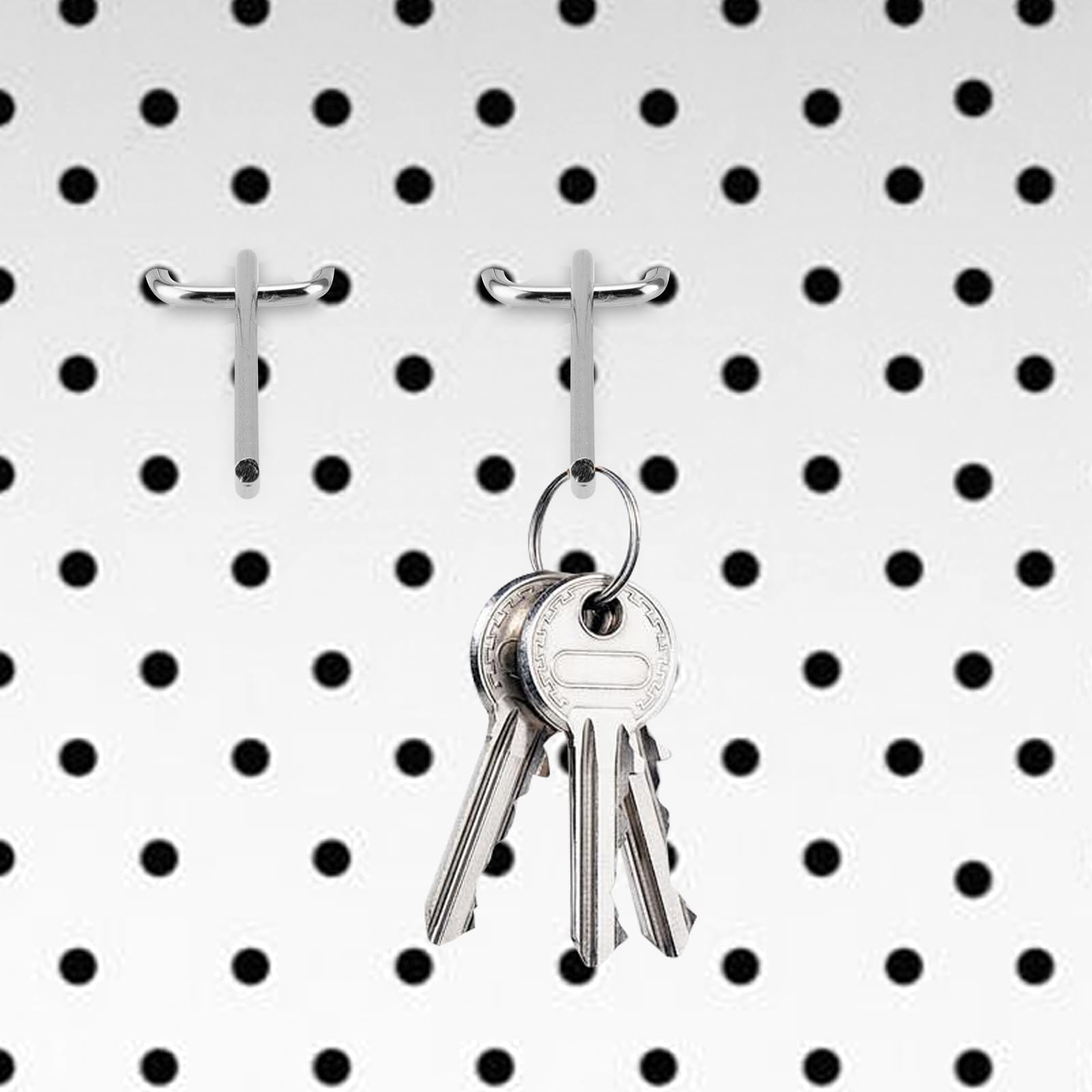 LEXININ Lot de 60 crochets en métal pour panneau perforé de 10 cm, trou de 25 mm, crochets d'affichage à panneau unique pour magasin, supermarché, garage