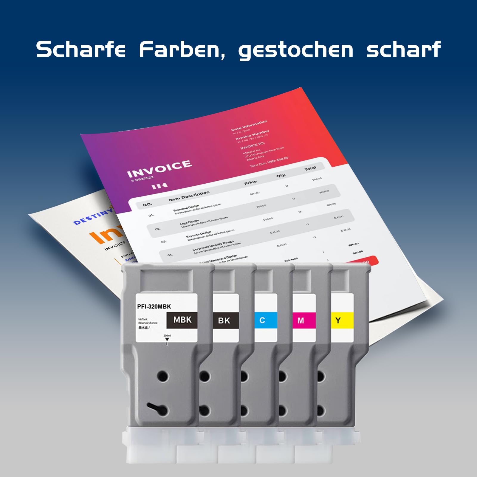 PFI320 Tintenpatronen Ersatz für Canon PFI 320 (5er-Pack)