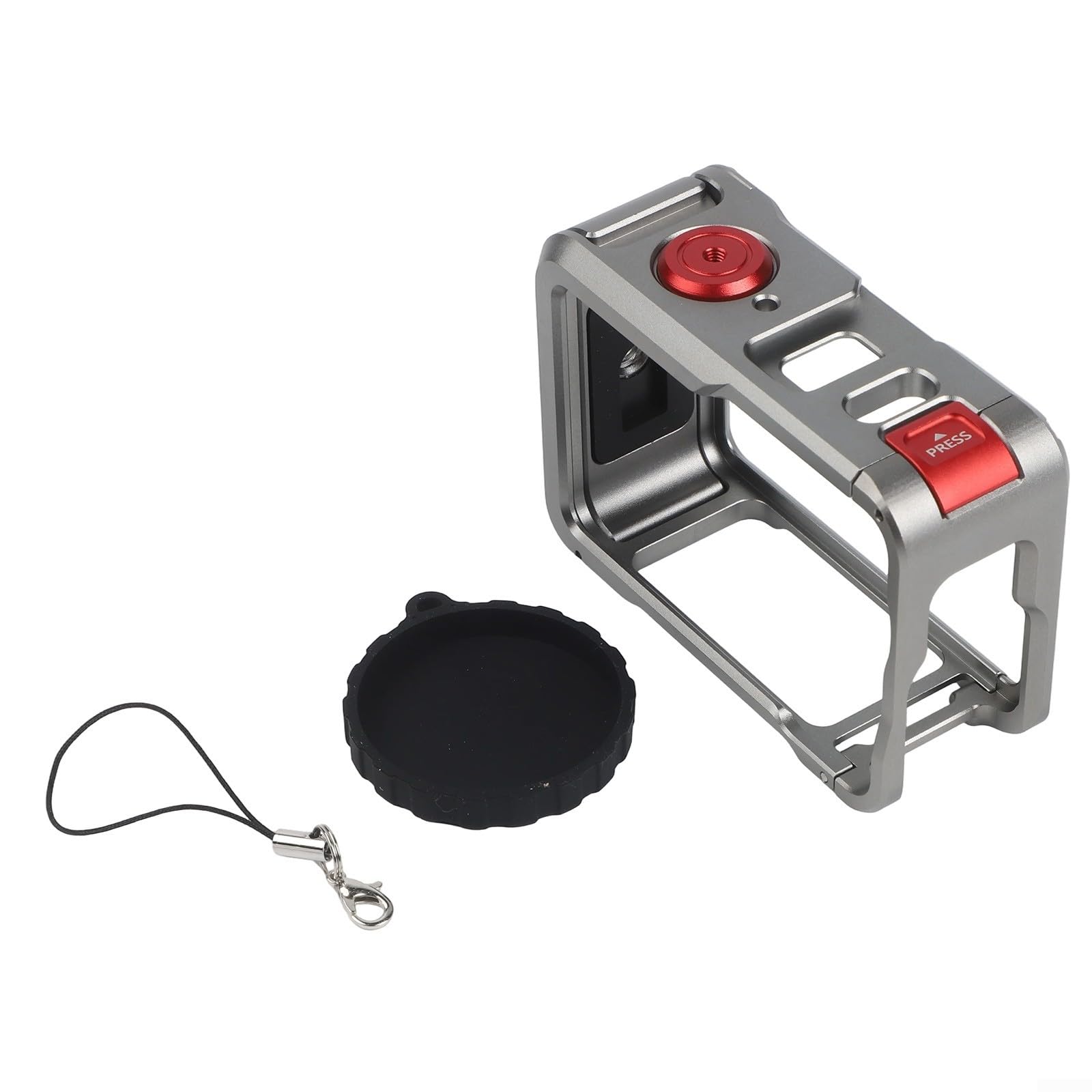 Aluminiowa klatka do DJI do osmo Action 6, metalowa rama ochronna z podwójnym otwieraniem, lekka obudowa z ochroną obiektywu do zdjęć na świeżym powietrzu, czarna