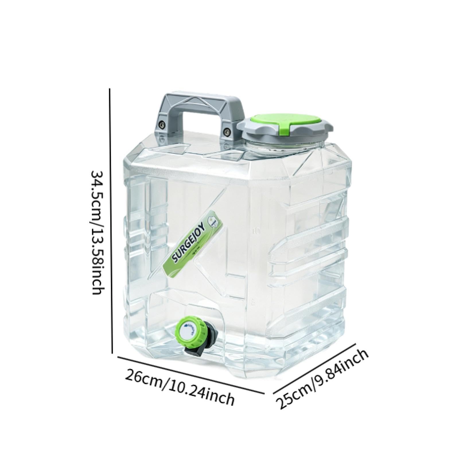 Contenitore Acqua con Rubinetto Tanica Trasporto Portatile Secchio Dispenser con Manico Ampia Apertura in PP Spesso Adatto a Picnic Campeggio Lavaggio