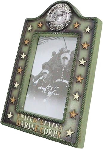 Miniatura 4 de Ebros Gift Marco de fotos patriótico de las Fuerzas Armadas de los Estados Unidos, emblema de águila con estrellas de rango de 4 x 6 pulgadas, marco
