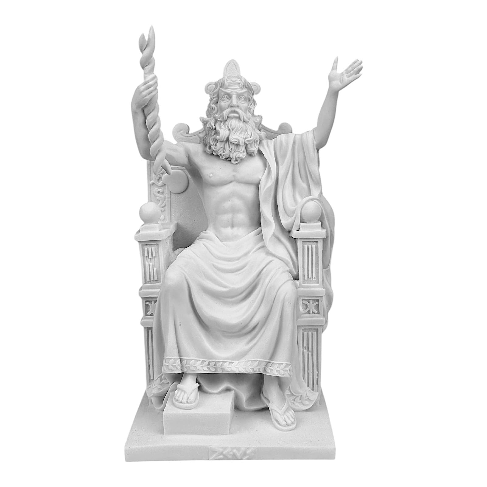 Zeus - Statua in marmo fuso – Padre degli Dei greco e romano – Scultura mitologia classica fatta a mano 25 cm