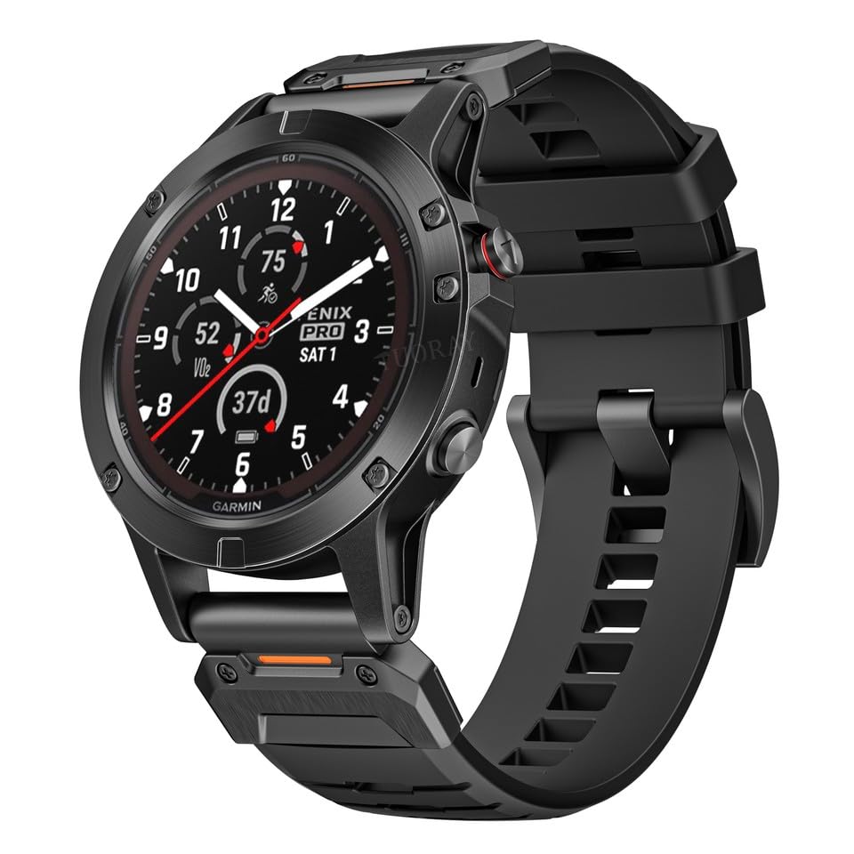 Bracelet Instinct 2 silicone noir 22 mm pour remplacer une attache cassée