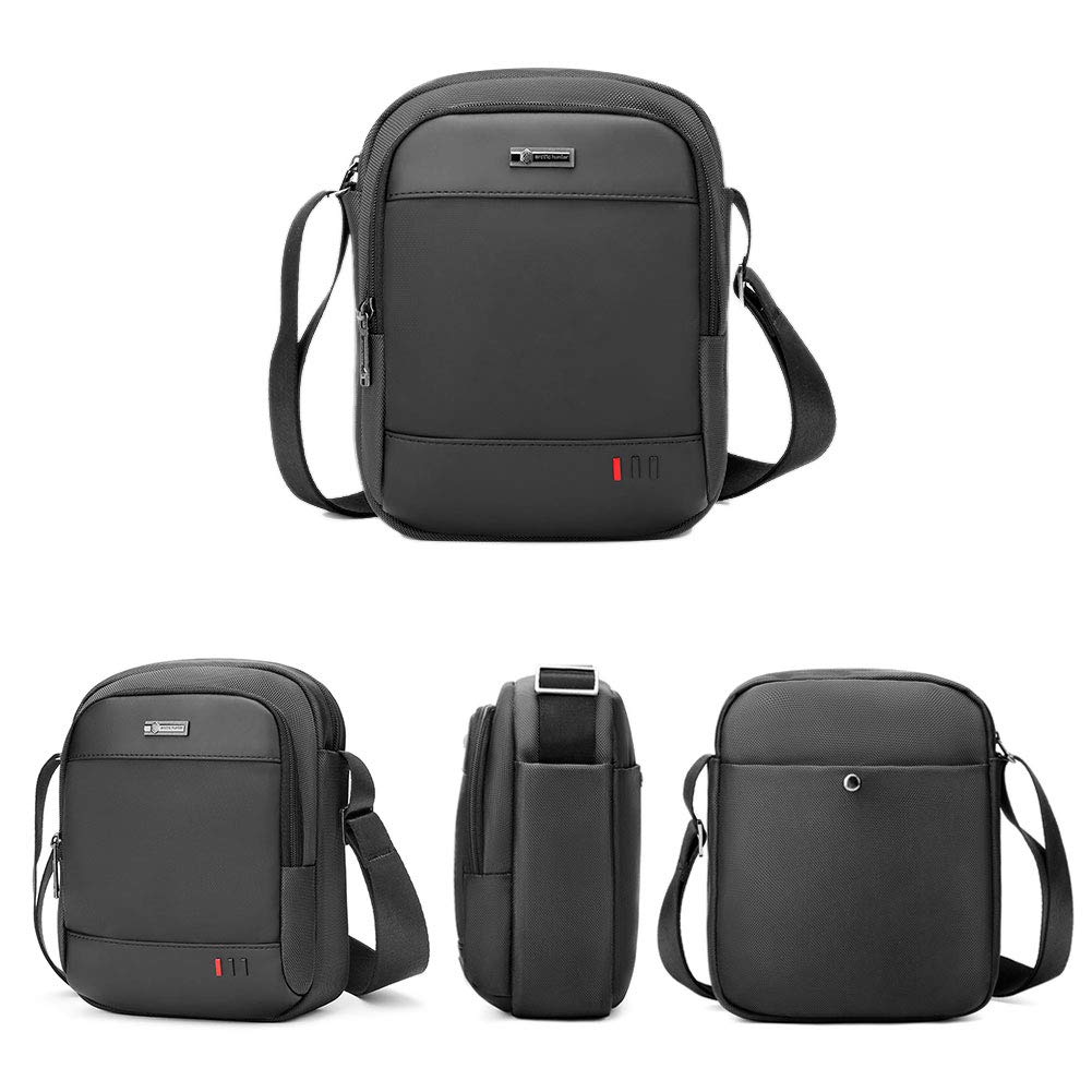 BAIGIO Sacs Bandoulière Homme,Sacs portés épaule pour homme,Pouch Homme Cross Body Bag pour le sport, les voyages, le travail (Noir, 24x20x9cm)