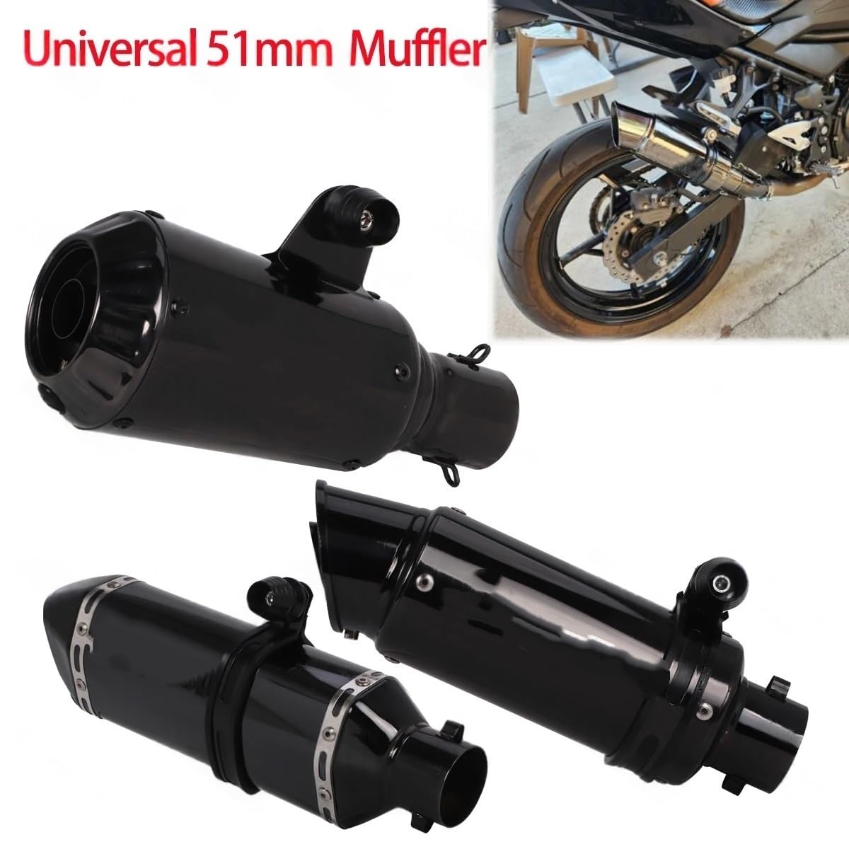 rura wydechowa Do Ninja 500 RC390 CF675SR-R 450SR Z1000SX MT09 | Uniwersalny tłumik wydechowy do motocykla o średnicy 51 mm(D-w DB Killer)