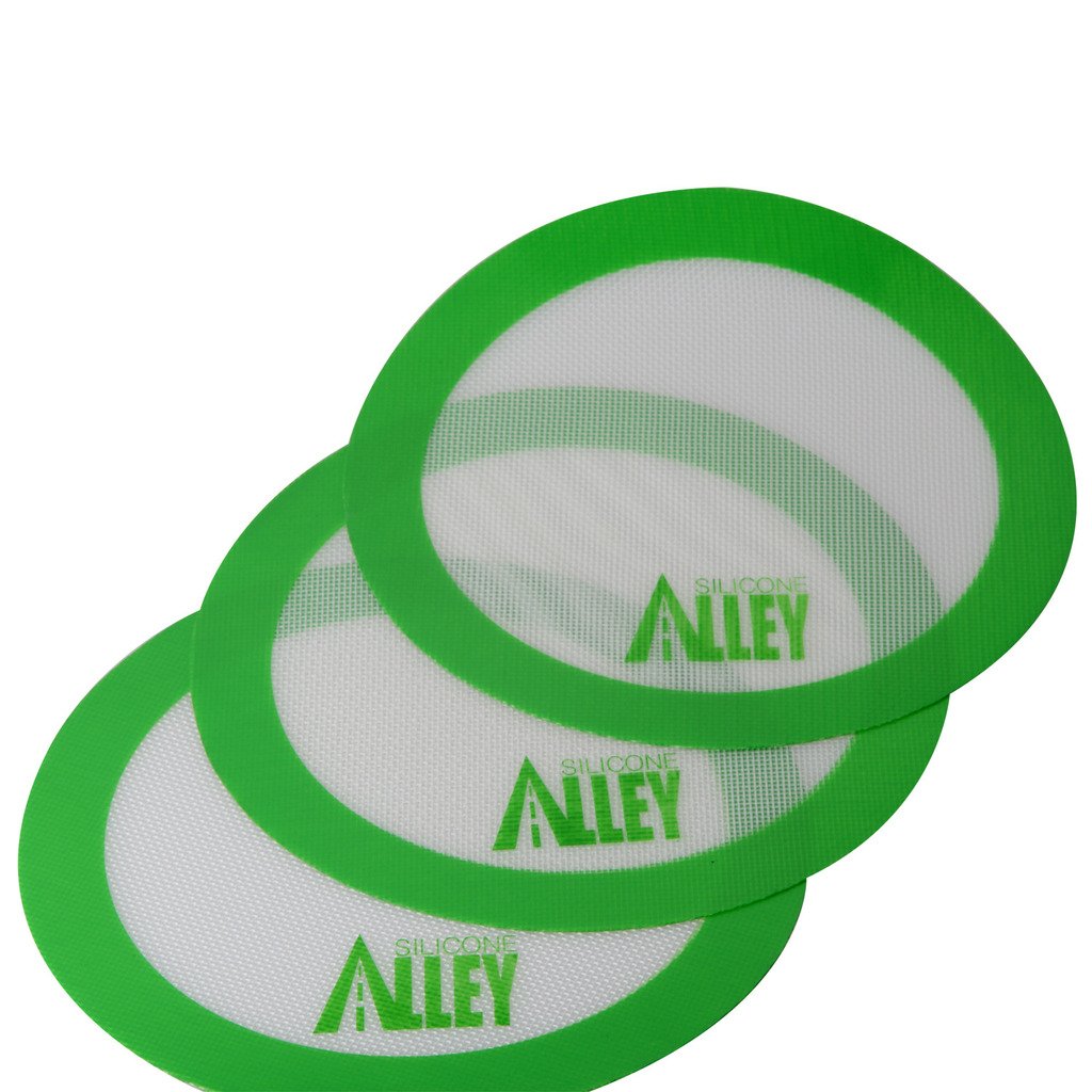 3 x Antihaft-Matten-Pad/Silikon-Rollmatte zum Backen, Gebäck, groß, rund, 24,1 cm, Grün