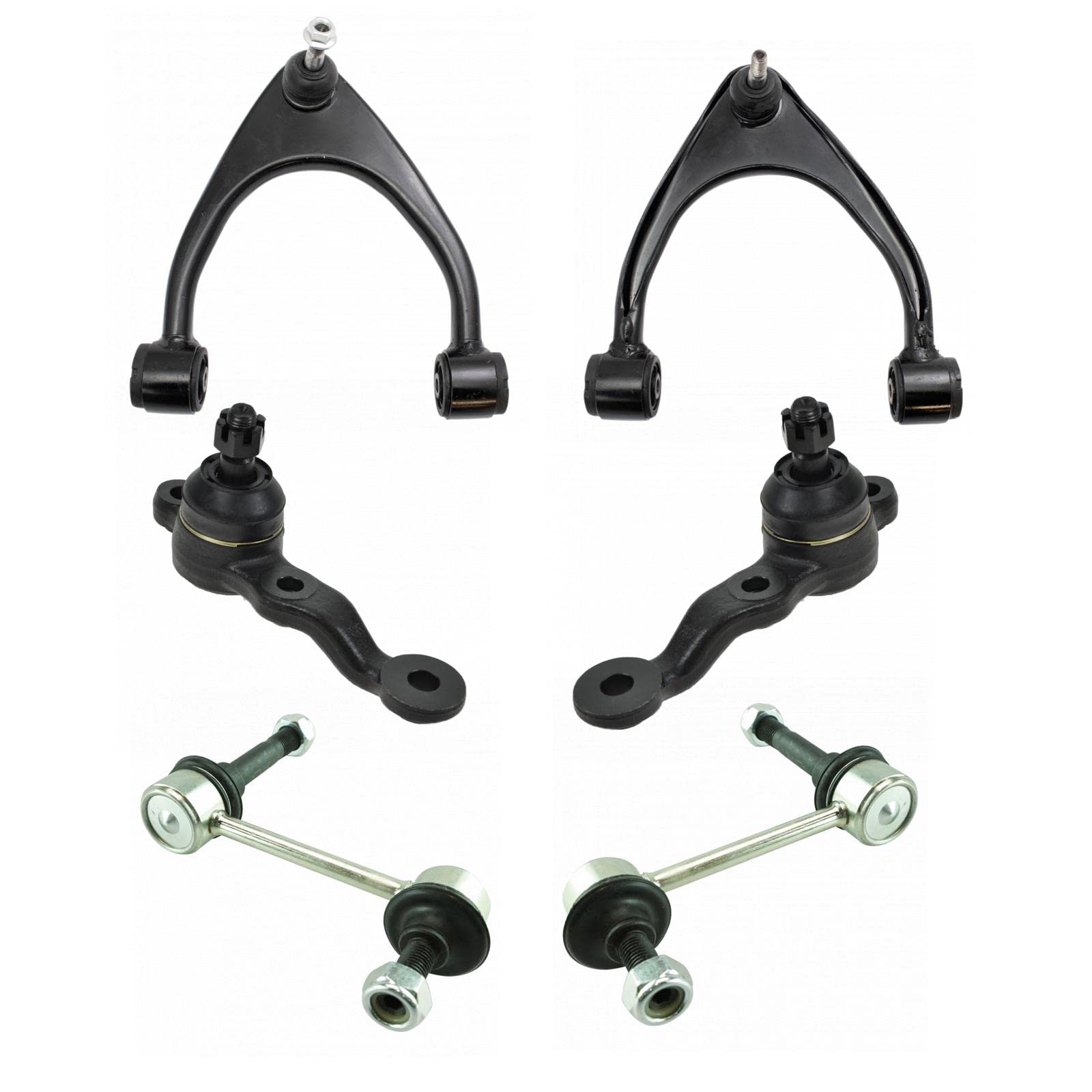 TRQ 6pc Suspension Kit Upper Control Arms Lower Ball Joints & Links Compatible with IS300