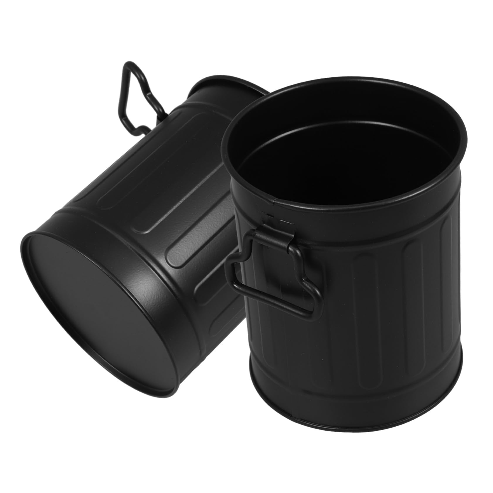 HOMSFOU 3 Set Cestino Da Scrivania Porta Di Penna Decorativo Titolare Della Matita Domestica Portapenne Da Scrivania Porta Di Penna Multifunzione Cartoleria Ferro Da Stiro Nero 2 Pezzi * 3