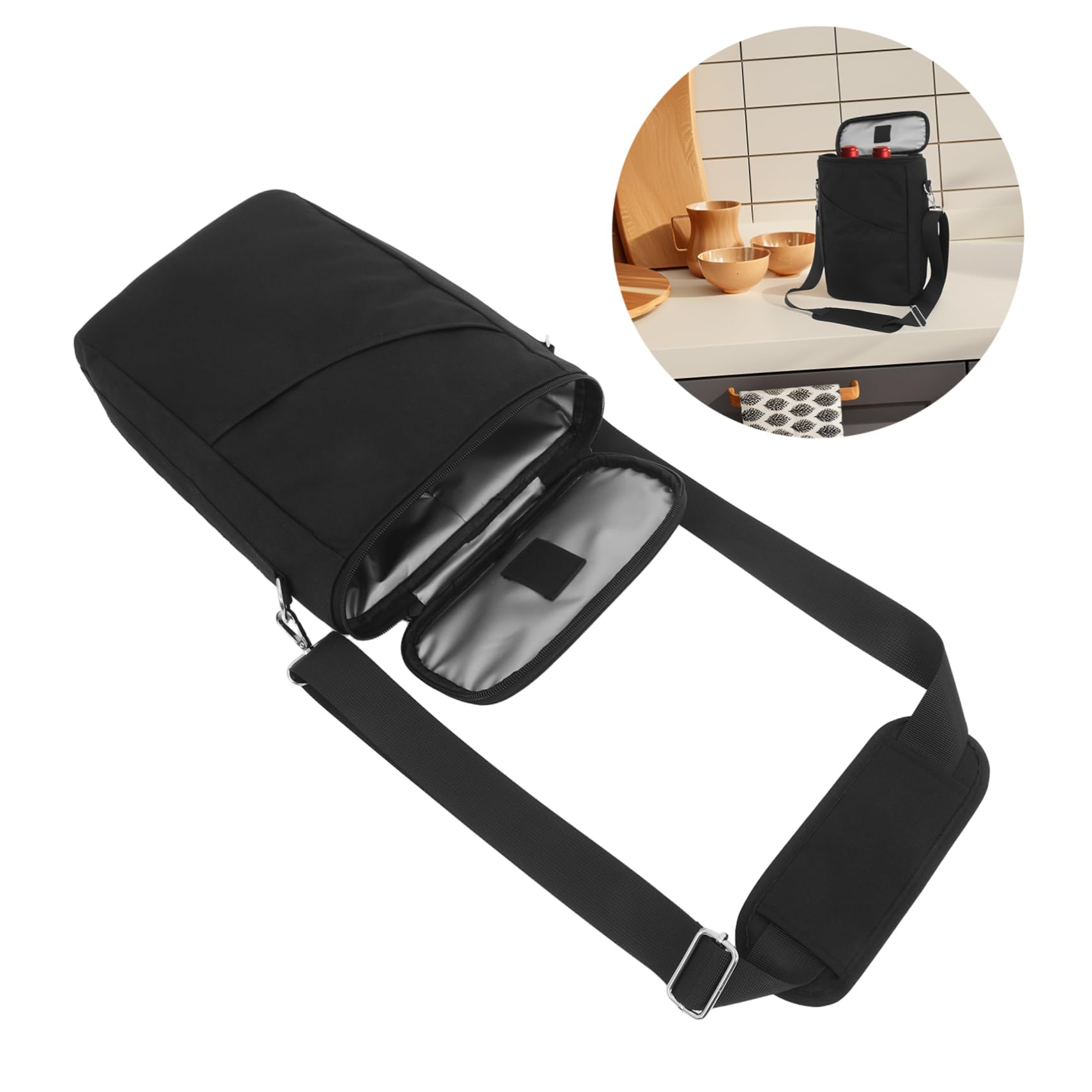 Bolsa Enfriadora De Vino Para Viajes Portabotellas Hermético Con Correa Ajustable Bolsa Térmica Para Almacenamiento De Copas De Vino