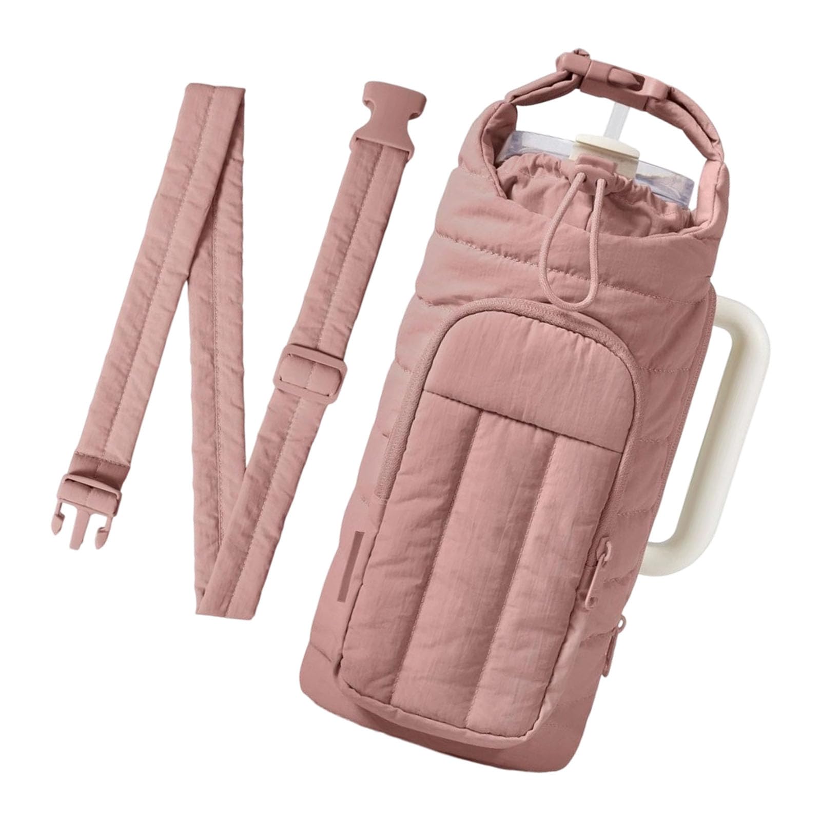 Tsophreniq Crossbody Insulated Water Bottle Carrier Portable Thermal Bag for Camping Sports Sturdy Fabric Design Hiking Travel Water Bottle Carriers