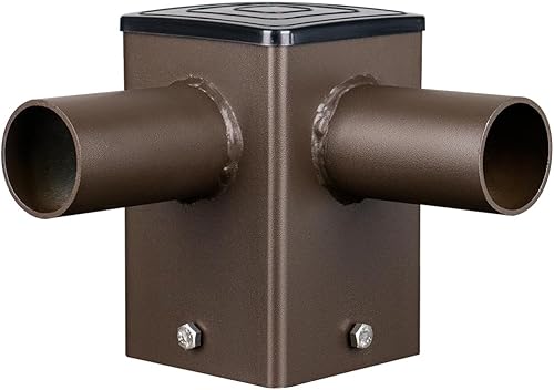 Adaptador de espiga horizontal cuadrado de 90 grados con 2 brazos para poste cuadrado de 4 pulgadas, espiga superior para montaje deslizante de 2 38