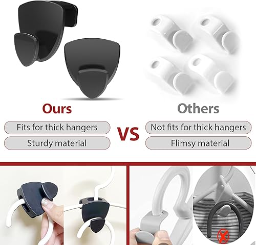 Miniatura 4 de Ganchos para colgar para ahorrar espacio, 30 unidades, ganchos de conector resistentes mejorados para ahorrar espacio para ropa, organizador de