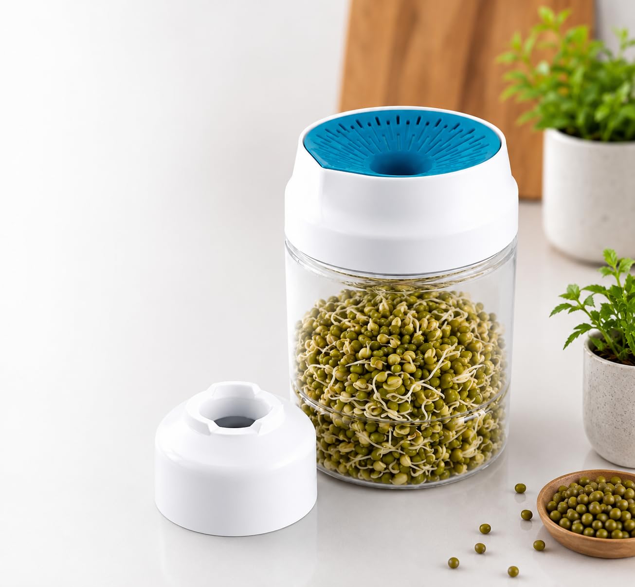 Clazkit Sprouts Maker Jar – Durable & Reusable Sprouter for All Seeds and Beans, BPA-Free with 232-Hole Mesh Lid for Airflow, Odor-Free, Easy Drainage, and Hygienic – Green — Amazon image 11