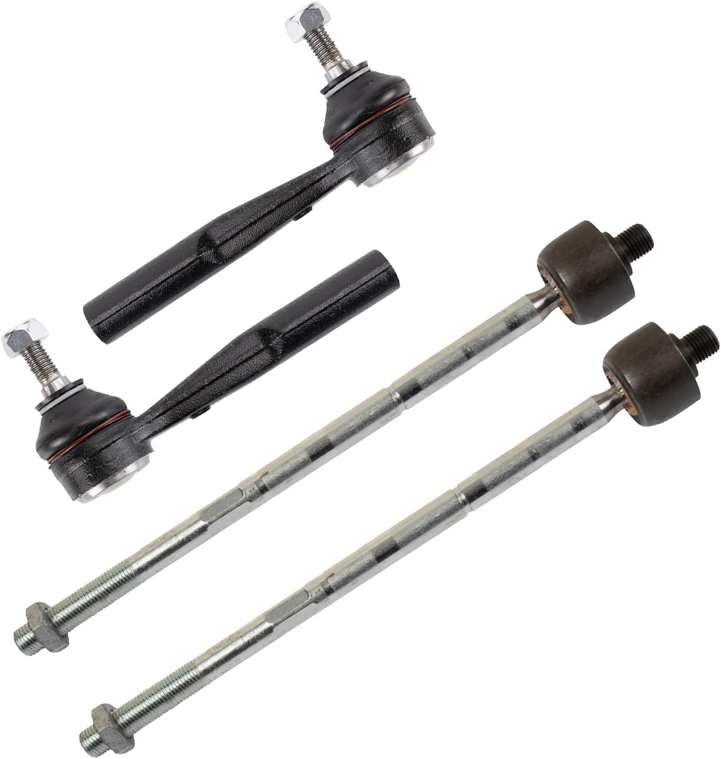 Inner and Outer Tie Rod Set 4 Piece Compatible with 16-19 Fiat 500X 20 Fiat 500X without 19 Inch Wheels 15-18 Jeep Renegade L4 1.4L 15-18 Jeep Renegade L4 2.4L
