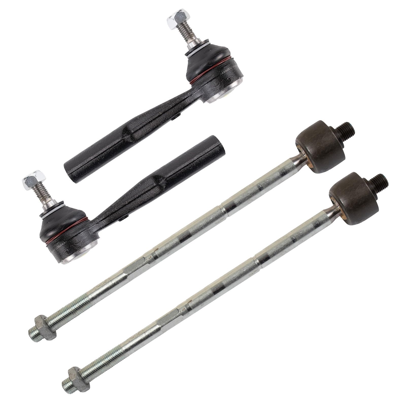 TRQ Inner and Outer Tie Rod Set 4 Piece Compatible with 16-19 Fiat 500X 20 Fiat 500X without 19 Inch Wheels 15-18 Jeep Renegade L4 1.4L 15-18 Jeep Renegade L4 2.4L