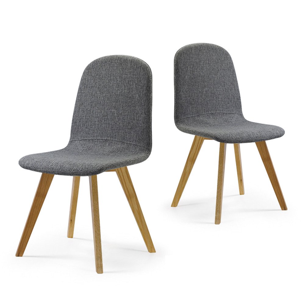 Chaise design Suunto lot de 2 chaises grises pour salon et cuisine moderne