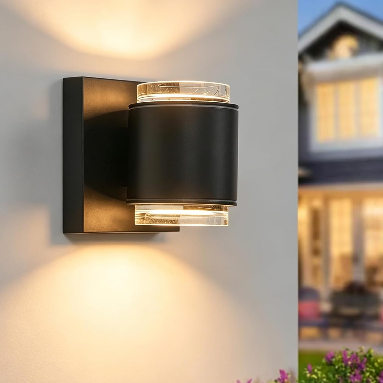 Modern LED Wall Light, Up Down Lighting 3000K Warm White, Outdoor Indoor Wall Sconce for Porch Garage Entryway, Patio Pool, Stairs Hallway Balcony, Wall Decor & Security Lighting Fixture