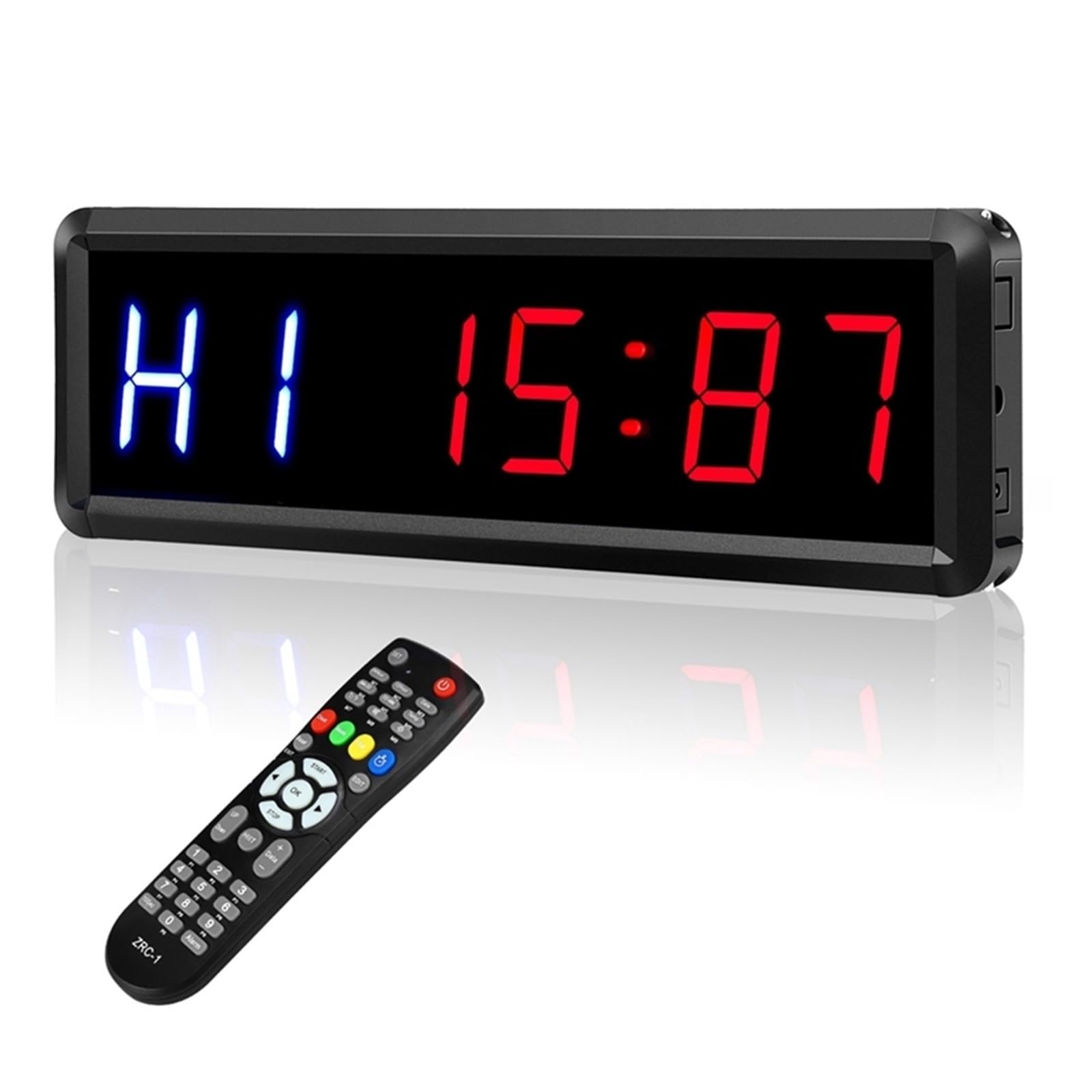 CVFRDD LED Countdown Clock, Gym Timer With Remote LED Interval Count Down/Up Clock Stopwatch For Home Fitness