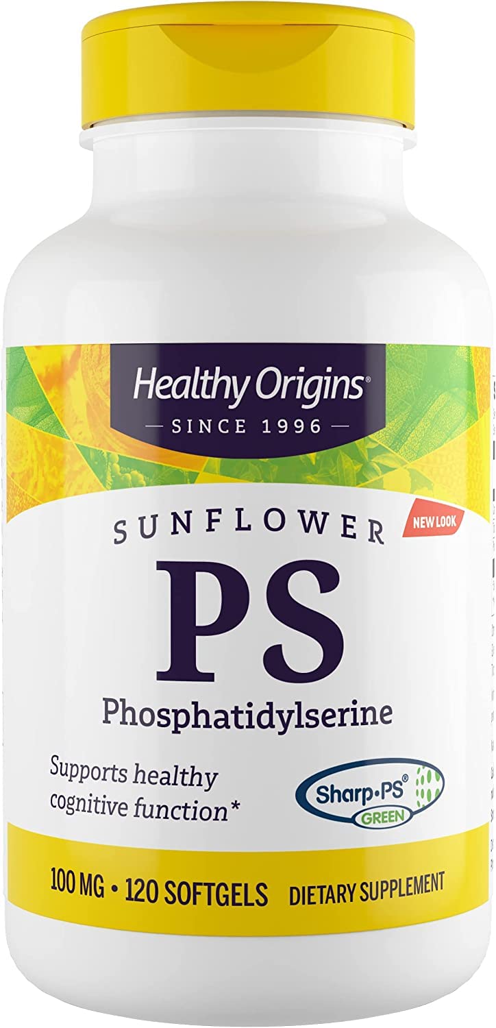 Healthy Origins Sunflower PS (Phosphatidylserine) Soy-Free, Non-GMO 100 mg, 120 Softgels