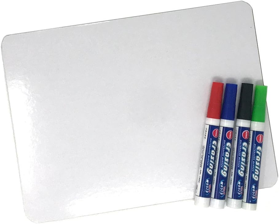 Dry Erase Lapboard with Markers A4 (8.25 x 11.7 inch
