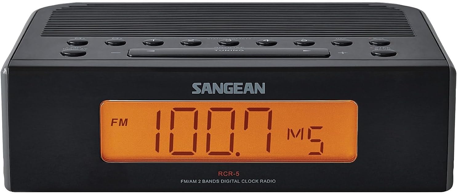 Sangean RCR-5BK Digital AM/FM Clock Radio (Black)