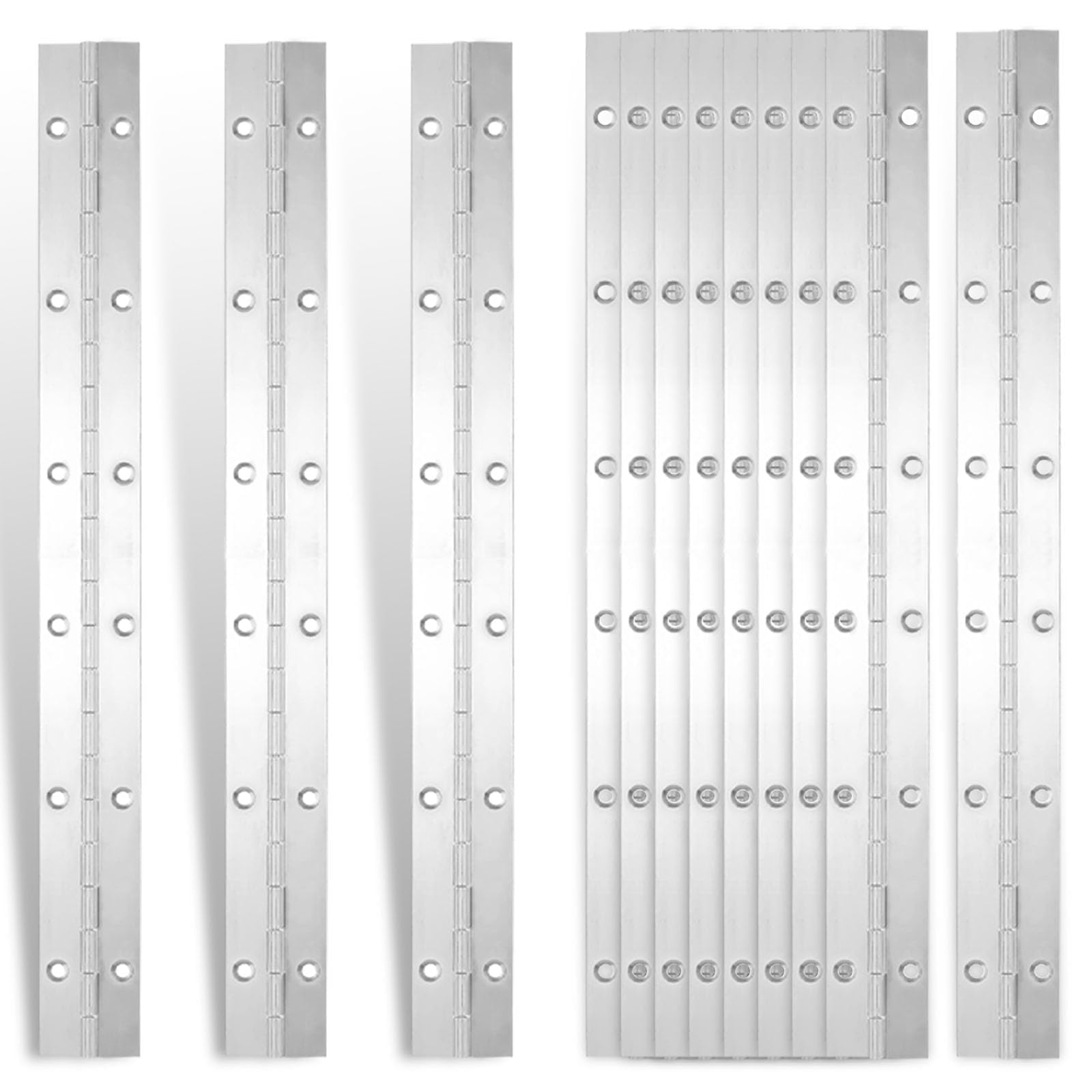 Stainless Steel Piano Hinges - 12 Pack -1