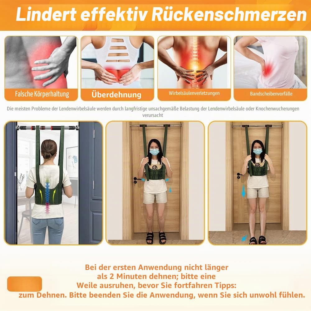 Rückentrage Lumbale Traktionsgerät Spinale Dekompression Maschine Lumbaler Gürtel für unteren Rückenschmerz Linderung Ischias Herniated Disc Back Ausrichtungsgerät (S 34~38)