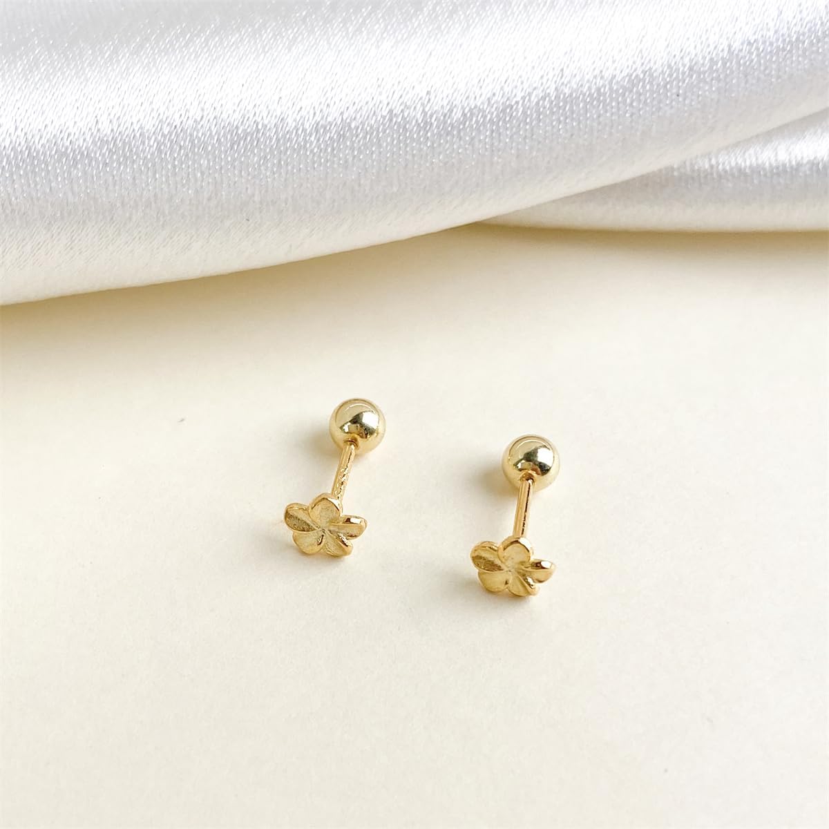 20G Tiny Cute Flower Earrings for Women 925 Sterling Silver Small Ball Screw Back Stud Cartilage Tragus Post Minimalist Floral Dainty Birthday Jewelry for Mother - Image 4