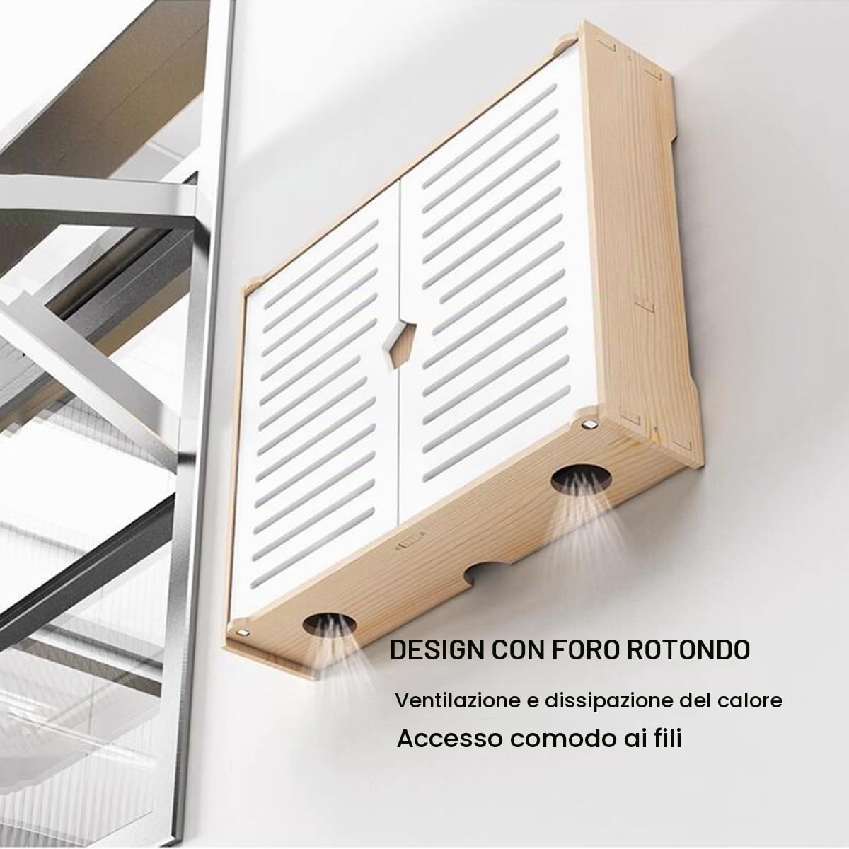 Porta Modem da Parete, Mensola Porta Modem Wifi da Parede, Scatola Router Wifi per Nascondere il Router e Mettere in Ordine i Suoi Cavi