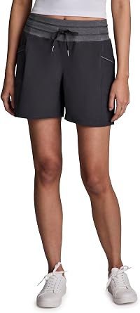 RBX Woven Short for Women, Knit Waistband Quick Drying Walking Short with Pockets for Everyday Wear, Workouts, Hiking