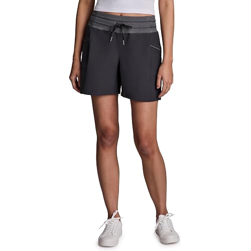 RBX Woven Short for Women, Knit Waistband Quick Drying Walking Short with Pockets for Everyday Wear, Workouts, Hiking