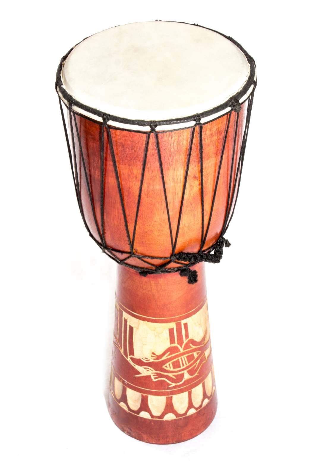 Große 60cm Djembe Holz Trommel Bongo Ziegenfell Gecko Holz + Rassel Schildkröte R1