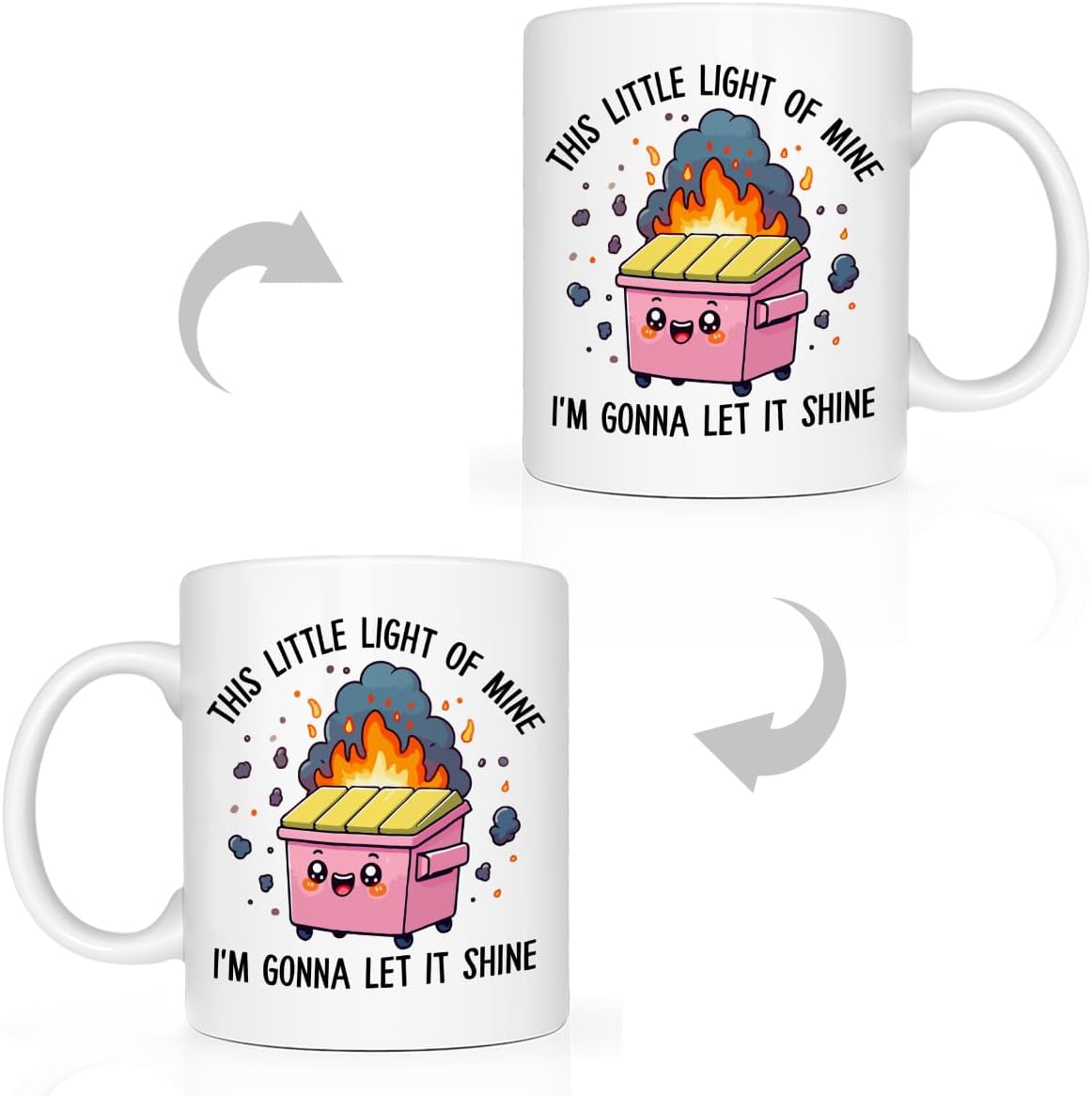 Funny Dumpster This Little Light of Mine Dumpster Fire Gifts Funny Office Gifts for Coworkers Colleague Boss Manager Friend Inspirational Coffee Mug 11 Oz Mug - Image 3