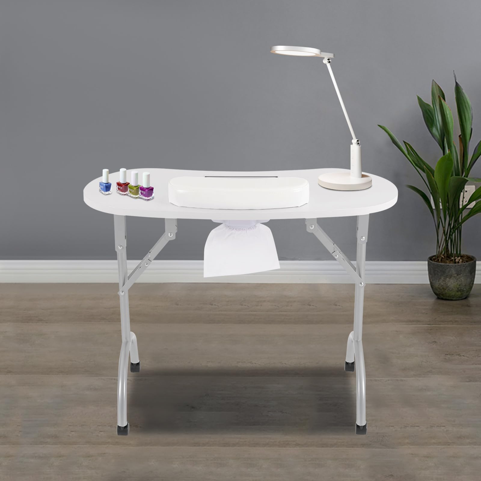 Manicure Table Nail Collector Modern estación de uñas Blanco Rectángulo | Perfecto para el estudio y el hogar, proporciona un entorno higiénico con filtro de polvo y facilita el trabajo preciso
