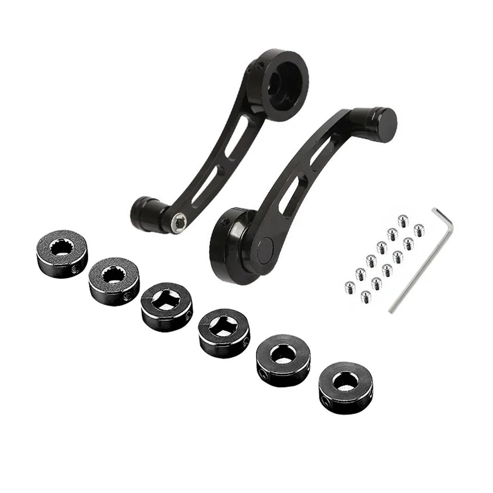 KIRYU Regulator for 2piece/Set Car Universal Aluminum Alloy Manual Door Handle Crank Window Winder Replacement Accessories(Black)