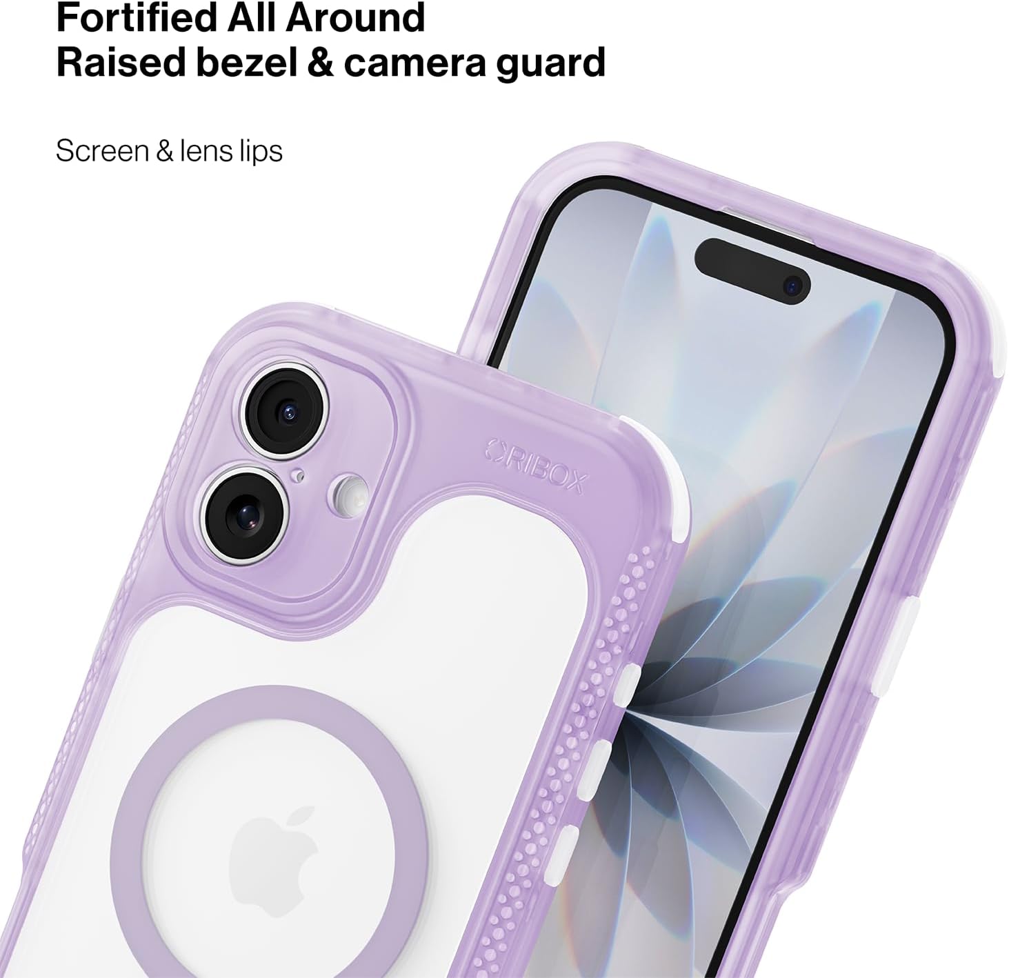 ORIbox Seralyn Series for iPhone 16 Plus Case - MagSafe Compatible, Triple-Layer Shockproof Protection, Crystal-Clear Back with Elegant Matte Frame(6.7", Lilac Dream)