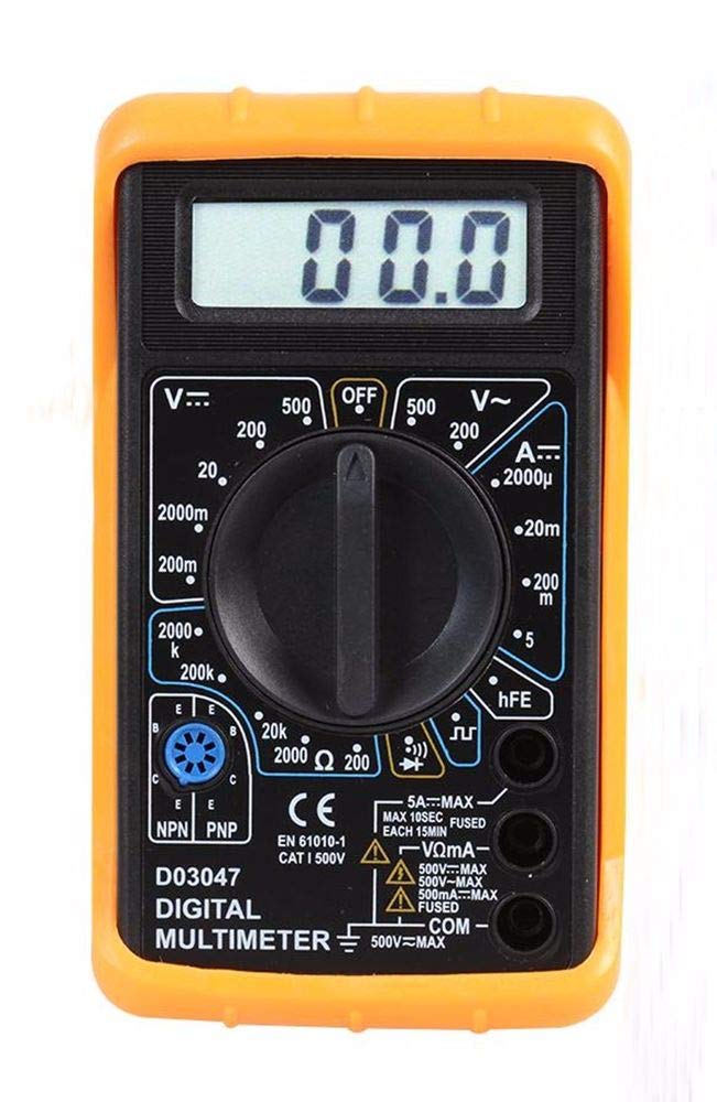 Duratool D03047 500 V AC/DC Manual Ranging Digital Multimeter,Yellow