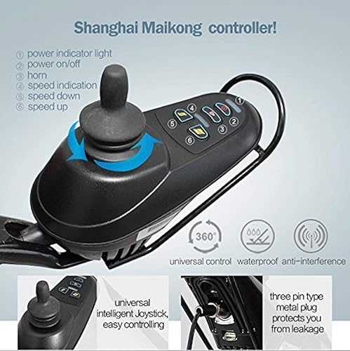 Miniatura 4 de Thrive Mobility Sillas de ruedas eléctricas plegables y de viaje para adultos mayores, silla de ruedas motorizadas (negro, 17 pulgadas de ancho de