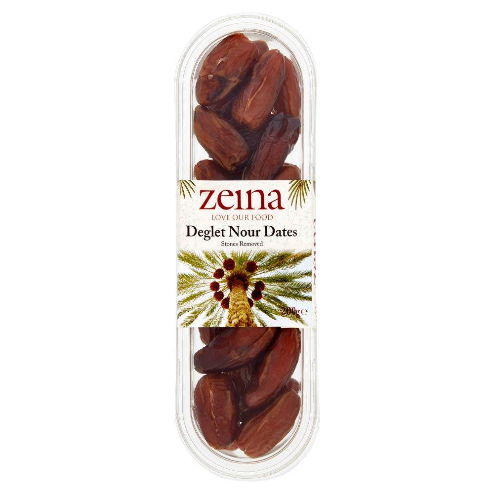 Zeina Pitted Deglet Nour Dates (4 x 200g) - Gluten Free and Vegan Approved Tunisian Dried Dates